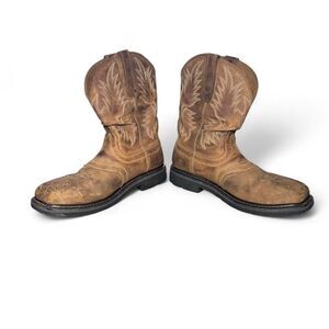 Ariat Work Men’s Steel Toe Boots Sz 9D Brown Leather EH ASTM F2413-17